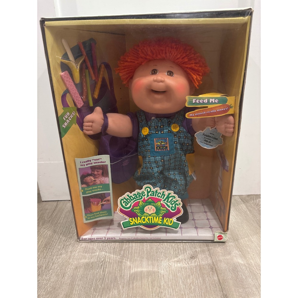 Vintage 1995 Mattel Cabbage Patch Snack Kid Doll New In Box Vaughn Lance